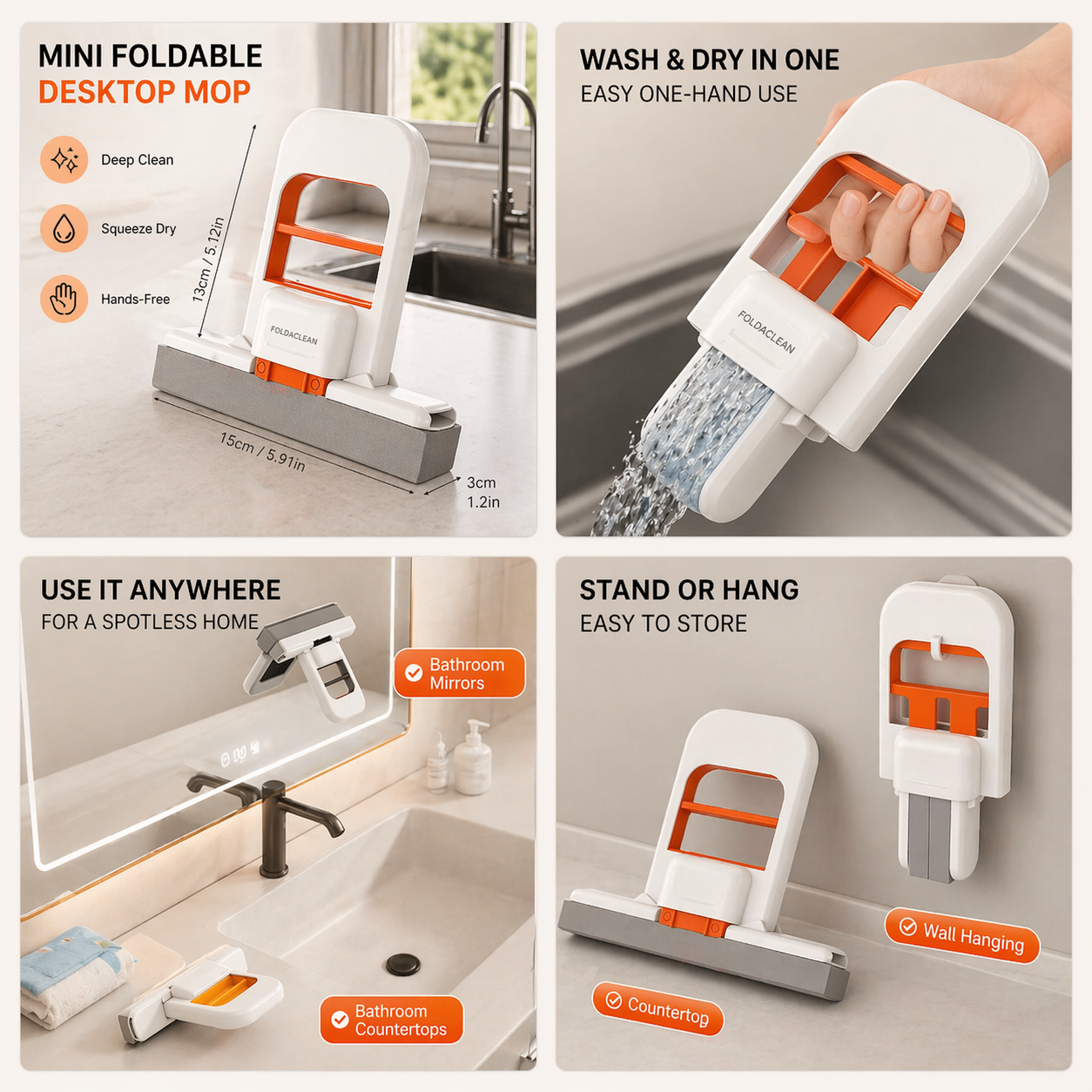 FOLDACLEAN™ - Mini foldable desktop mop